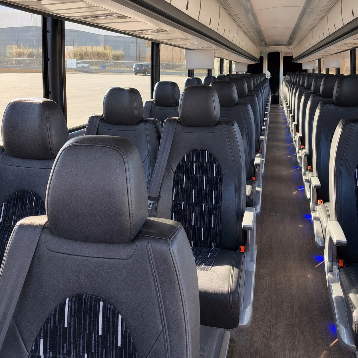 56 passenger charter bus interior